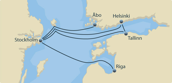 Sejlplan med priser og tider for færgefart ved Tallink Silja Line